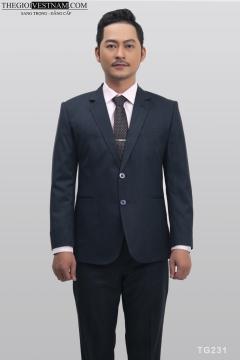 Bộ Suit Xanh Đen Sọc Classic Fit TGS231